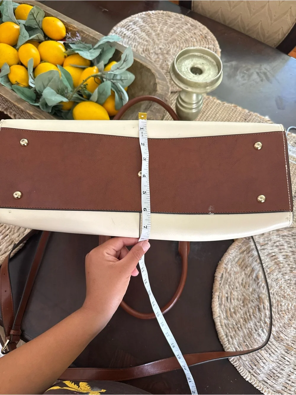 Bostanten- Machk Vintage Style Leather Briefcase- Beige/Brown